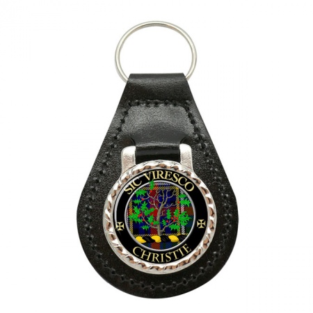 Christie Scottish Clan Crest Leather Key Fob