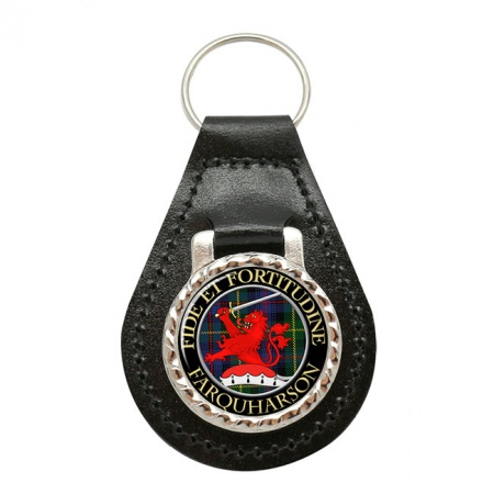 Farquharson Scottish Clan Crest Leather Key Fob