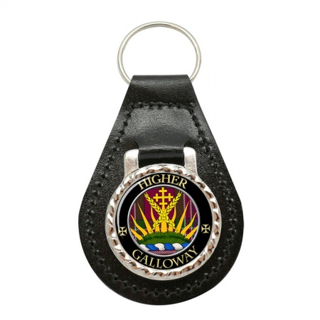 Galloway Scottish Clan Crest Leather Key Fob