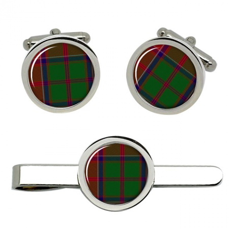 Grant Scottish Tartan Cufflinks and Tie Clip Set