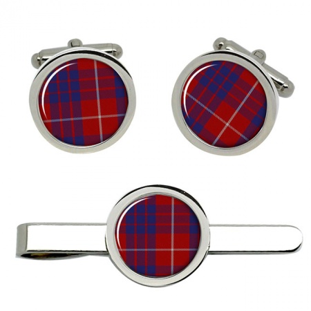 Hamilton Scottish Tartan Cufflinks and Tie Clip Set