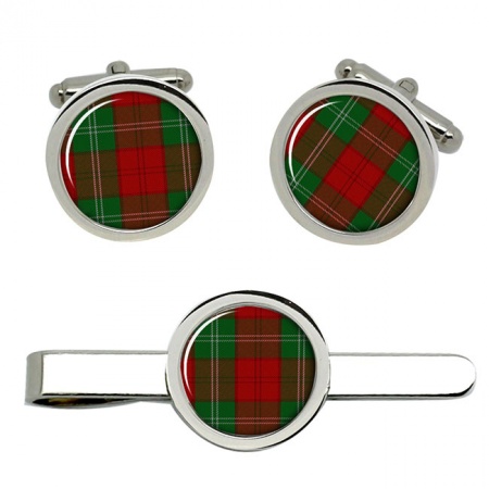 Lennox Scottish Tartan Cufflinks and Tie Clip Set