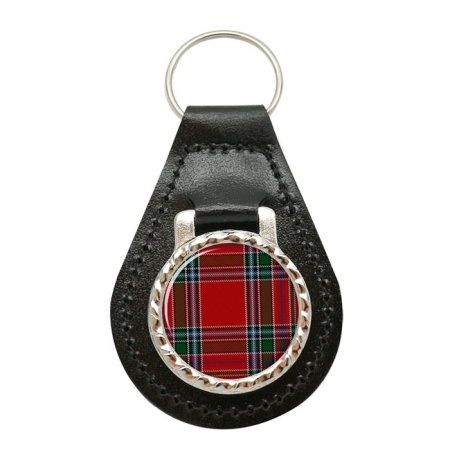 MacBain Scottish Tartan Leather Key Fob