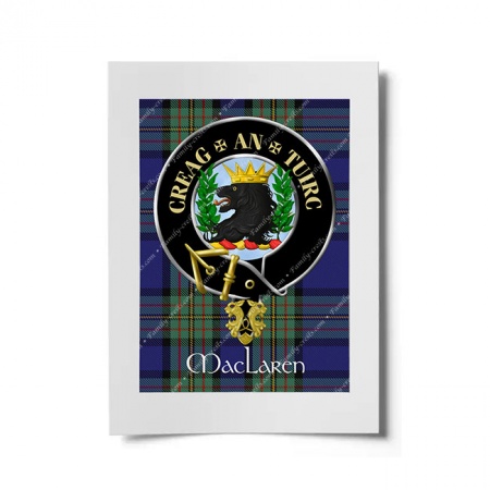 MacLaren Scottish Clan Crest Ready to Frame Print
