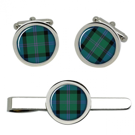 MacThomas Scottish Tartan Cufflinks and Tie Clip Set