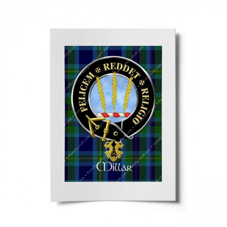 Millar Scottish Clan Crest Ready to Frame Print
