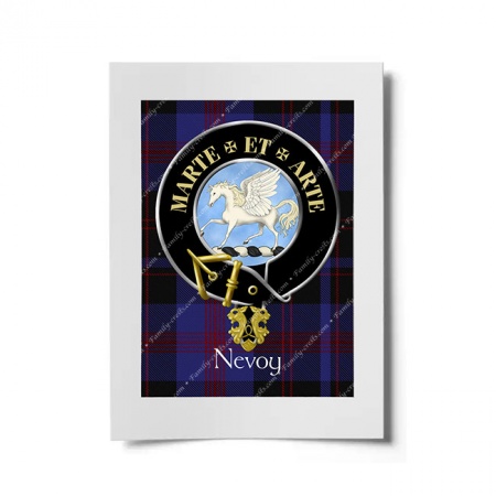 Nevoy Scottish Clan Crest Ready to Frame Print