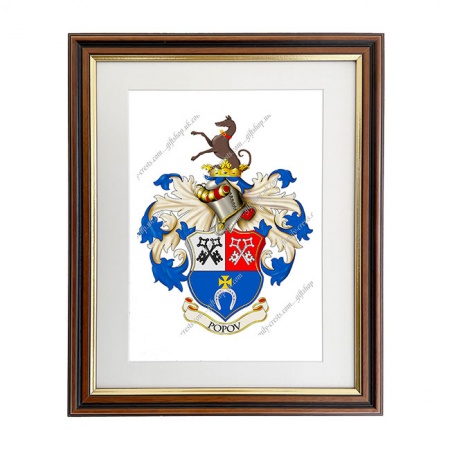 Popov (Russia) Coat of Arms Framed Print