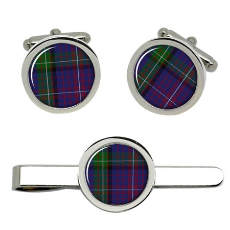 Rankin Scottish Tartan Cufflinks and Tie Clip Set