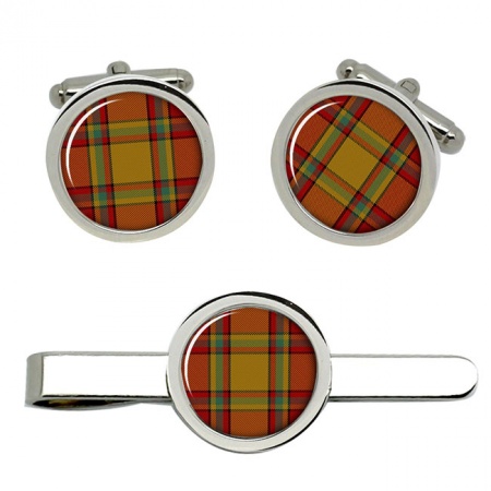 Scrymgeour Scottish Tartan Cufflinks and Tie Clip Set