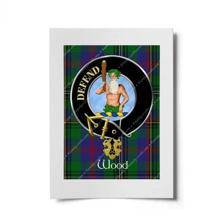 Wood Scottish Clan Crest Ready to Frame Print