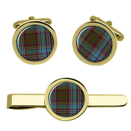 Anderson Scottish Tartan Cufflinks and Tie Clip Set