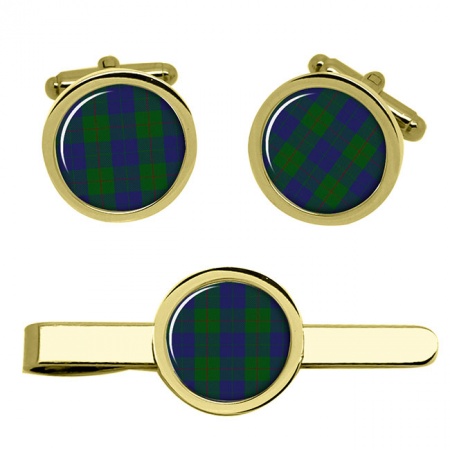 Barclay Scottish Tartan Cufflinks and Tie Clip Set