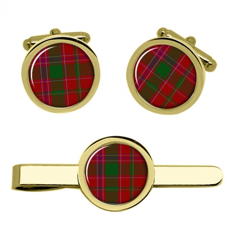 Dalziel Scottish Tartan Cufflinks and Tie Clip Set