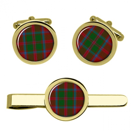 Drummond Scottish Tartan Cufflinks and Tie Clip Set