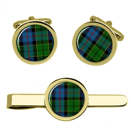 Forsyth Scottish Tartan Cufflinks and Tie Clip Set