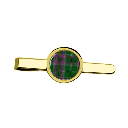 Gray Scottish Tartan Tie Clip