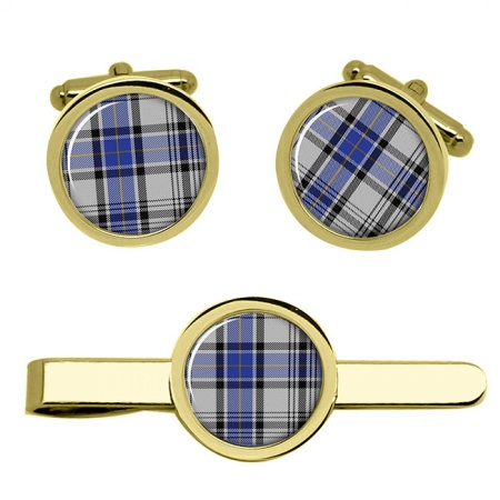 Hannay Scottish Tartan Cufflinks and Tie Clip Set