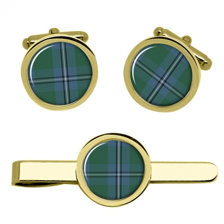 Irvine Scottish Tartan Cufflinks and Tie Clip Set