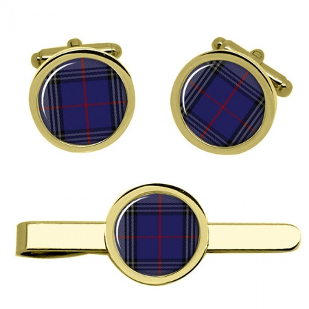 Kinnaird Scottish Tartan Cufflinks and Tie Clip Set