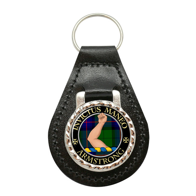 Armstrong Bare Scottish Clan Crest Leather Key Fob