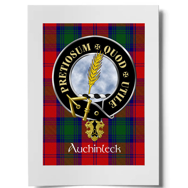 Auchinleck Scottish Clan Crest Ready to Frame Print