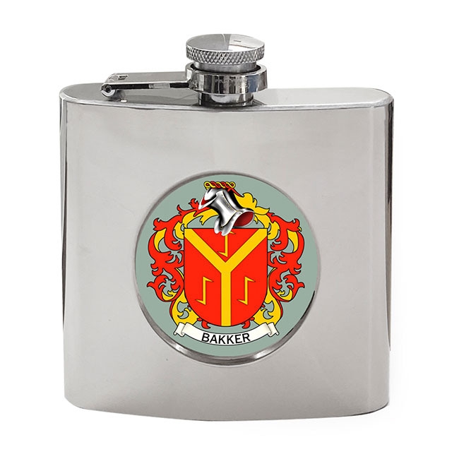 Bakker (Netherlands) Coat of Arms Hip Flask