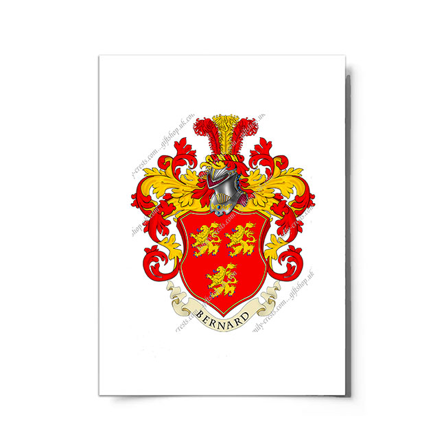 Bernard (France) Coat of Arms Print