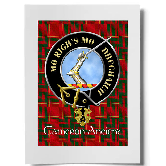 Cameron Ancient Scottish Clan Crest Ready to Frame Print