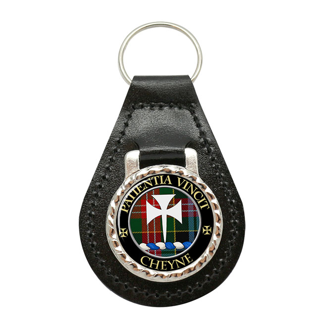 Cheyne Scottish Clan Crest Leather Key Fob