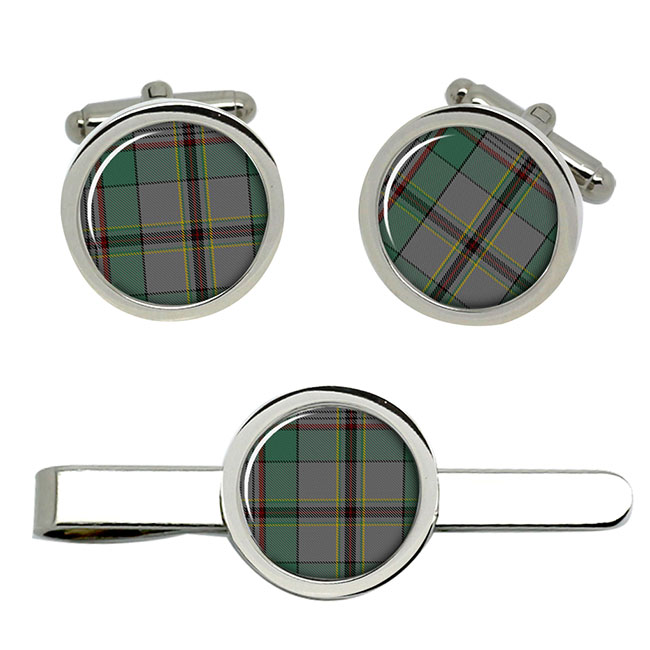 Craig Scottish Tartan Cufflinks and Tie Clip Set