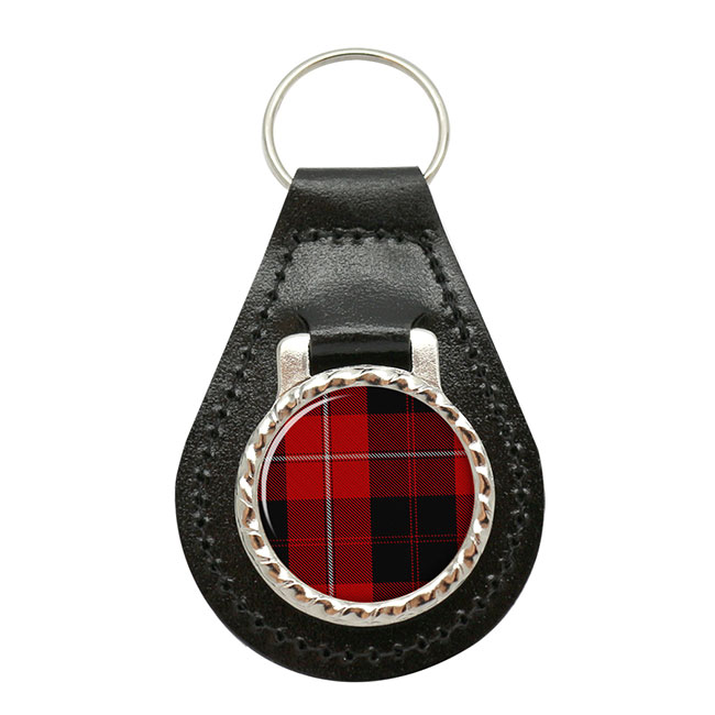 Cunningham Scottish Tartan Leather Key Fob