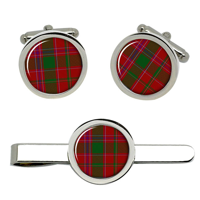 Dalziel Scottish Tartan Cufflinks and Tie Clip Set