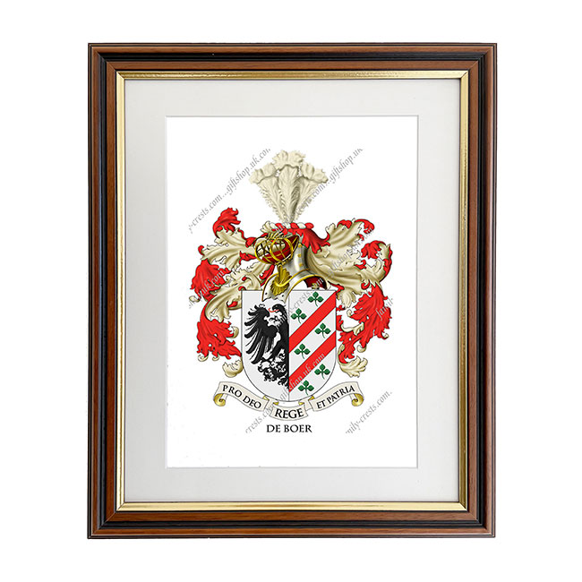 de Boer (Netherlands) Coat of Arms Framed Print