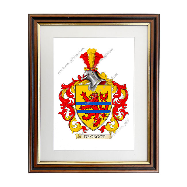 de Groot (Netherlands) Coat of Arms Framed Print