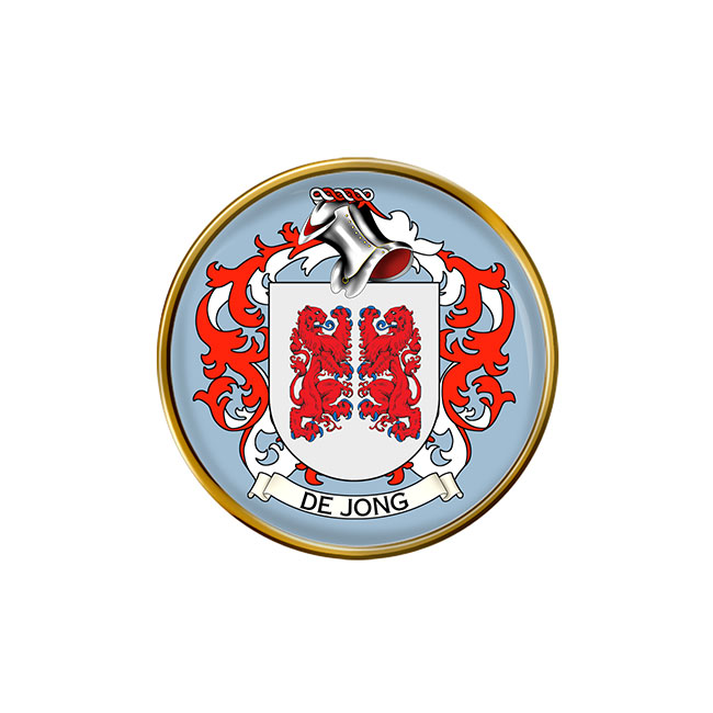 de Jong (Netherlands) Coat of Arms Pin Badge