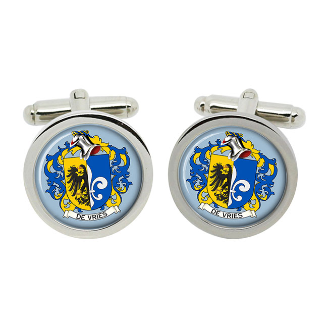 de Vries (Netherlands) Coat of Arms Cufflinks