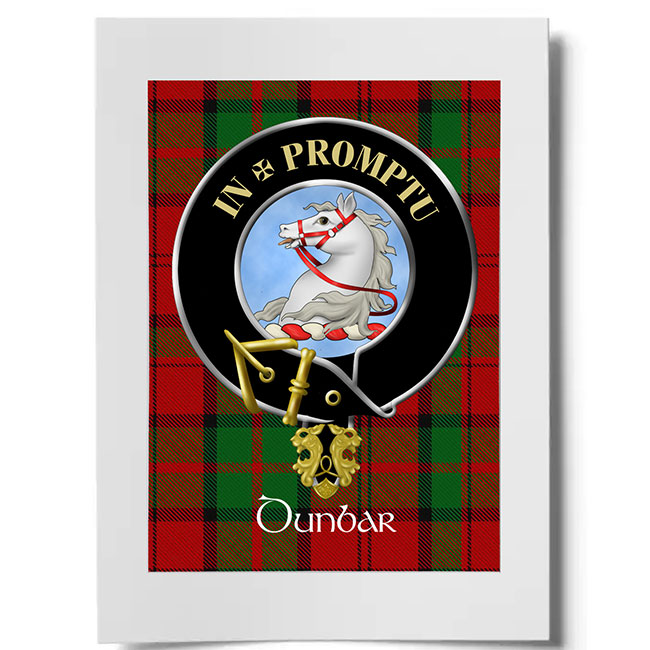 Dunbar Scottish Clan Crest Ready to Frame Print - Family Crests