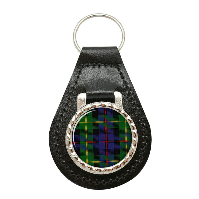 Farquharson Scottish Tartan Leather Key Fob