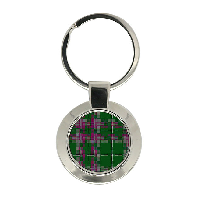 Gray Scottish Tartan Key Ring