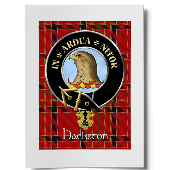 Hackston Scottish Clan Crest Ready to Frame Print