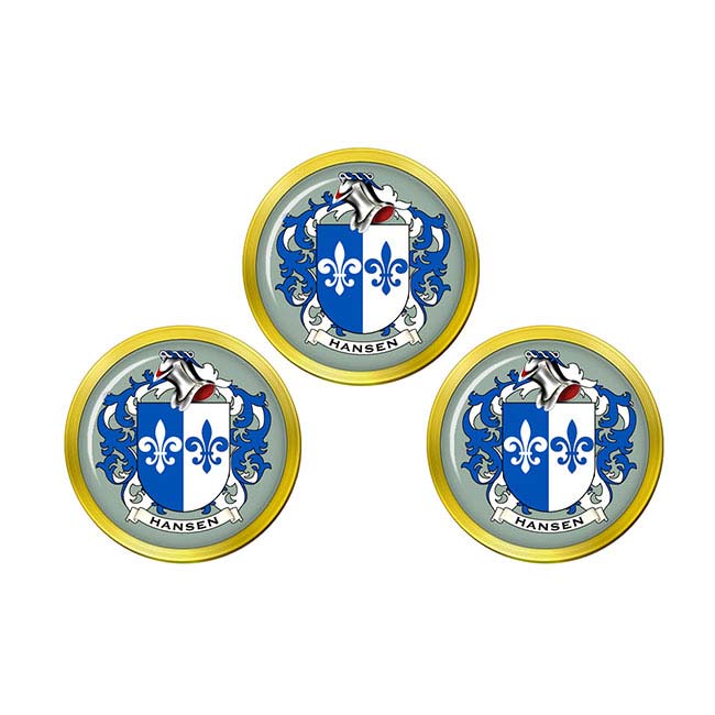 Hansen (Denmark) Coat of Arms Golf Ball Markers - Family Crests