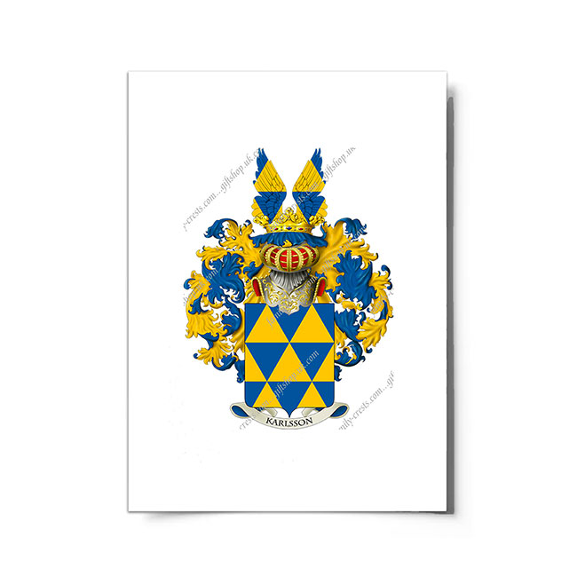 Karlsson (Sweden) Coat of Arms Print