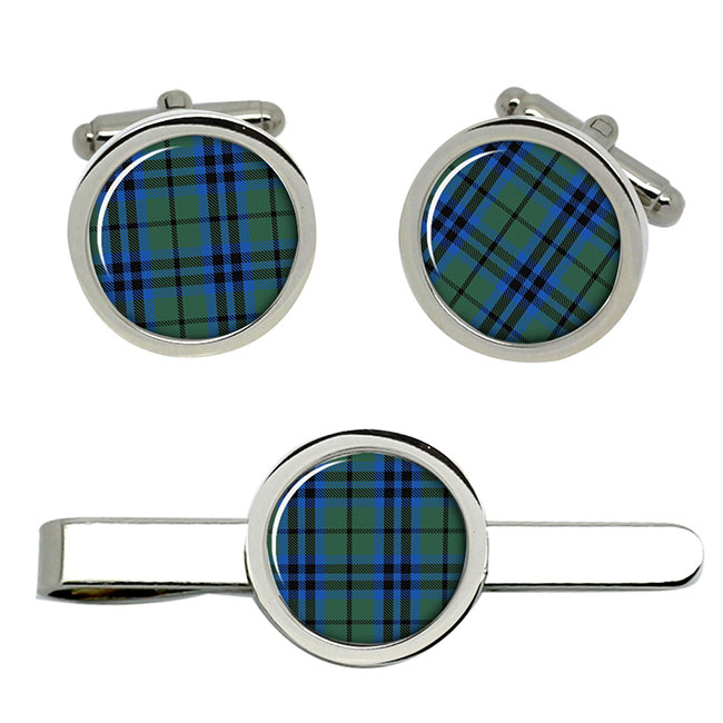 Keith Scottish Tartan Cufflinks and Tie Clip Set