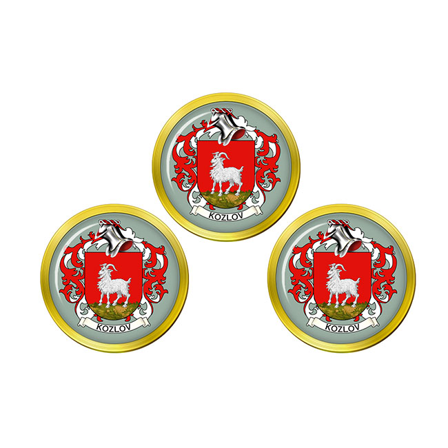 Kozlov (Russia) Coat of Arms Golf Ball Markers - Family Crests