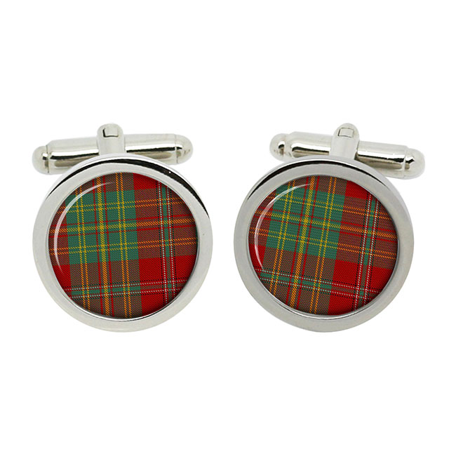 Leask Scottish Tartan Cufflinks in Box