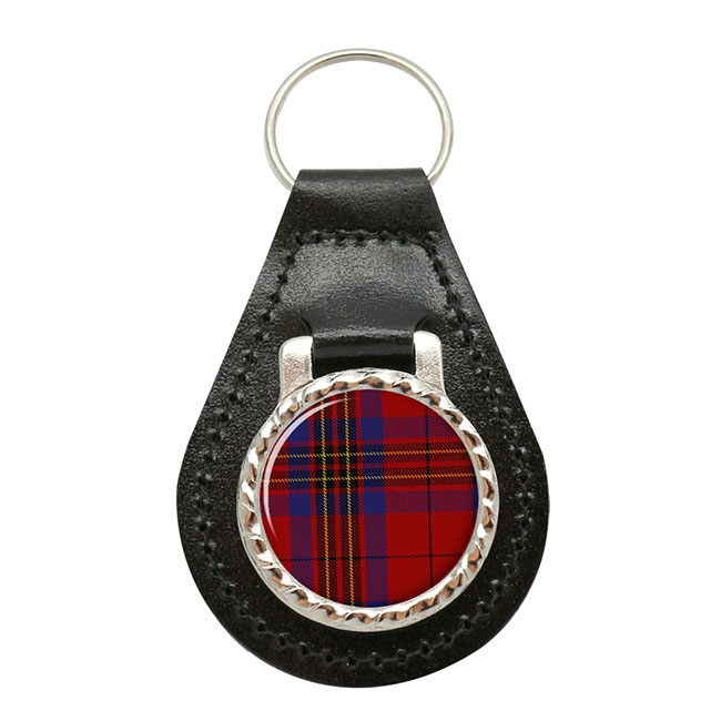 Leslie Scottish Tartan Leather Key Fob