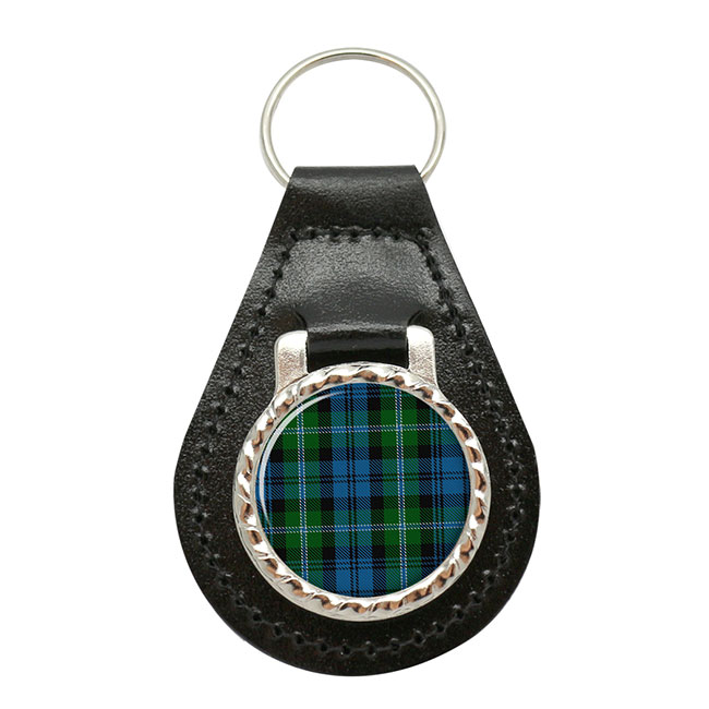 Lyon Scottish Tartan Leather Key Fob