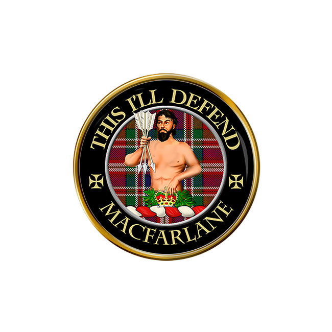 Macfarlane Scottish Clan Crest Pin Badge