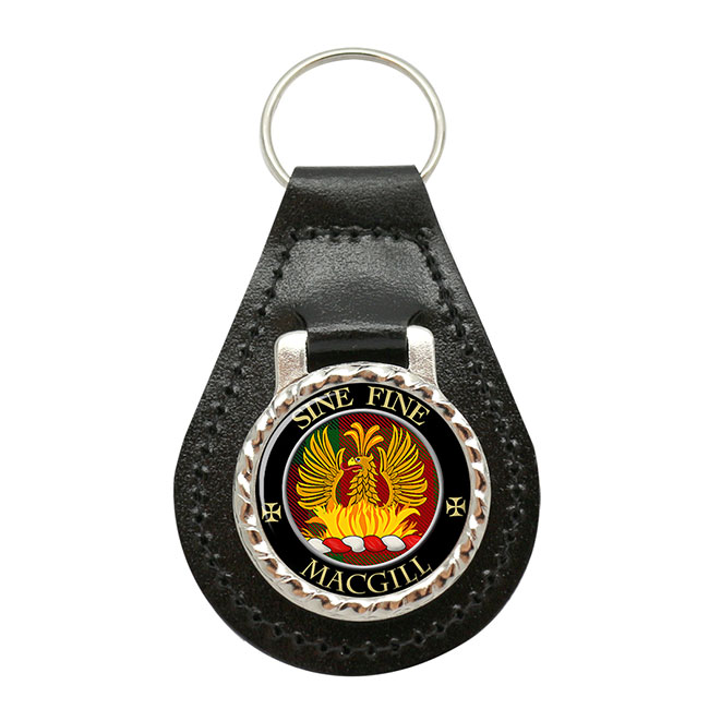 MacGill Scottish Clan Crest Leather Key Fob